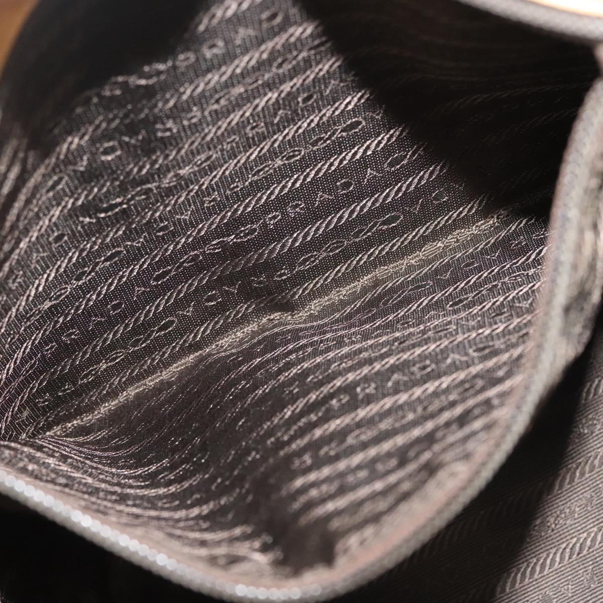 PRADA Shoulder Bag Leather Beige Auth 129420