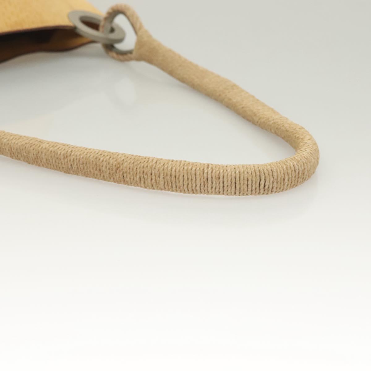 PRADA Shoulder Bag Leather Beige Auth 129420