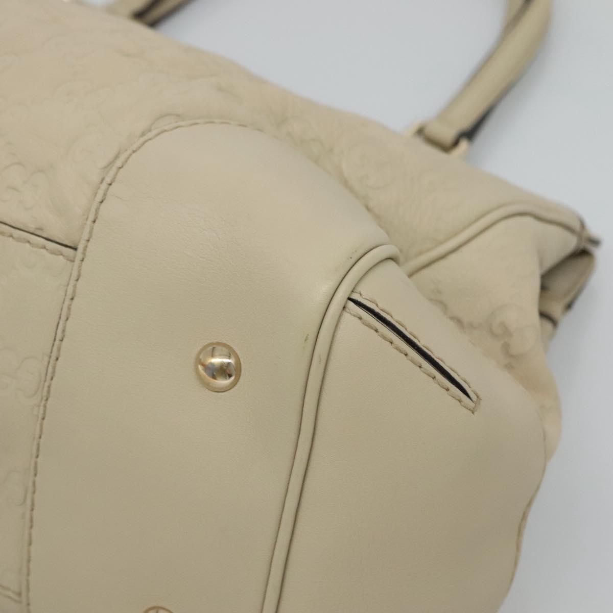 GUCCI GG Canvas Guccissima Pretty Tote Bag Leather Beige Gold 257063 Auth 129430