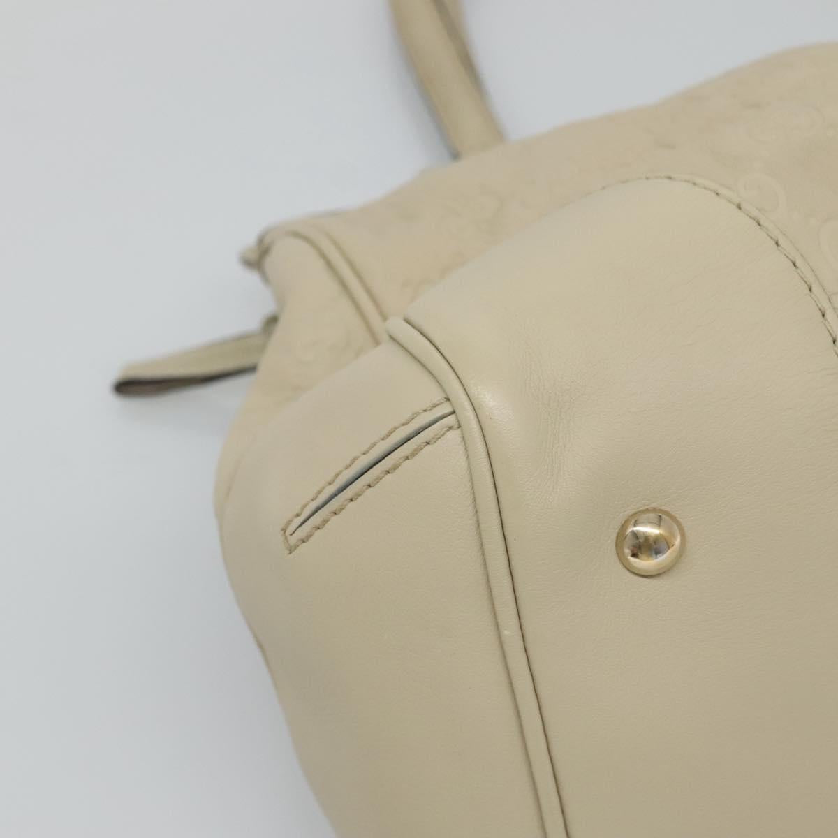 GUCCI GG Canvas Guccissima Pretty Tote Bag Leather Beige Gold 257063 Auth 129430