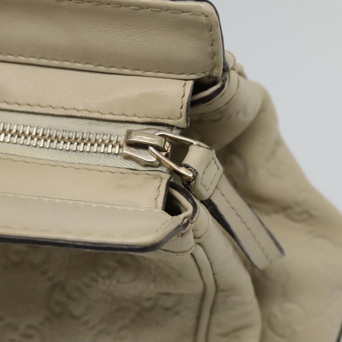 GUCCI GG Canvas Guccissima Pretty Tote Bag Leather Beige Gold 257063 Auth 129430