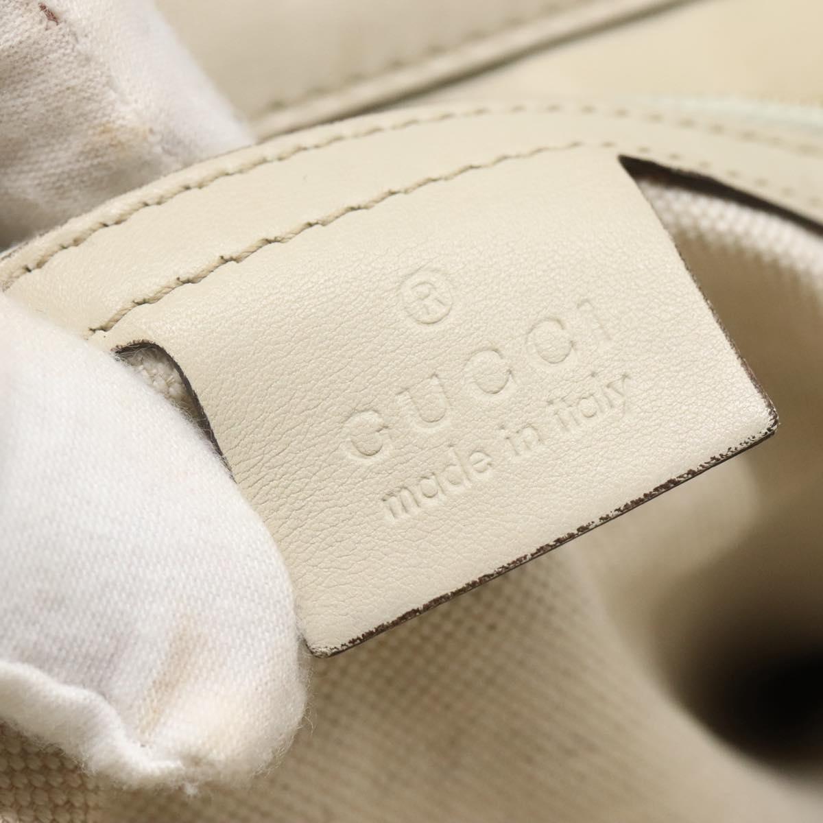 GUCCI GG Canvas Guccissima Pretty Tote Bag Leather Beige Gold 257063 Auth 129430