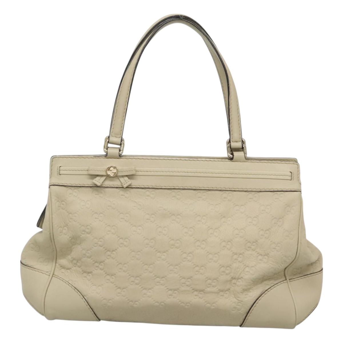 GUCCI GG Canvas Guccissima Pretty Tote Bag Leather Beige Gold 257063 Auth 129430