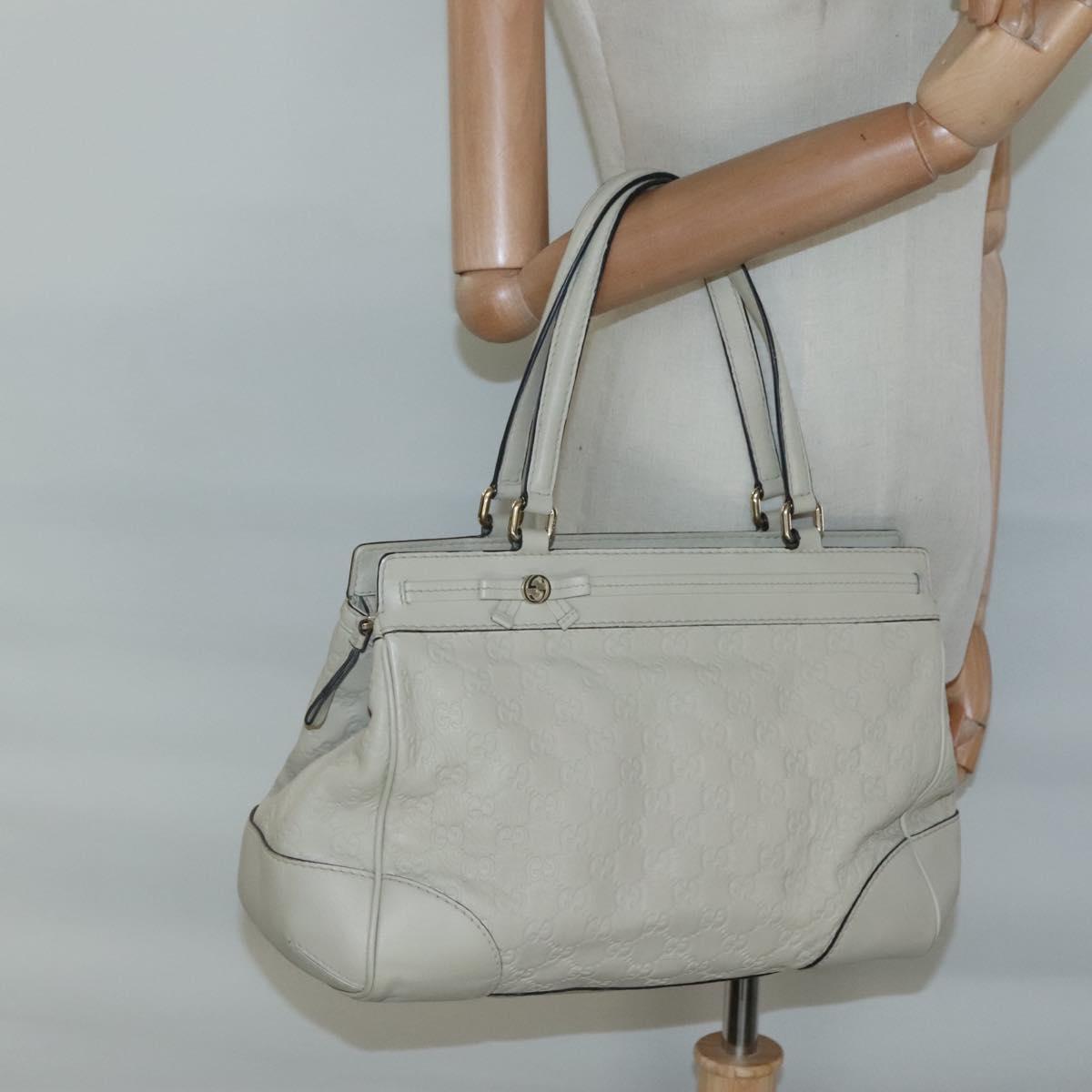 GUCCI GG Canvas Guccissima Pretty Tote Bag Leather Beige Gold 257063 Auth 129430
