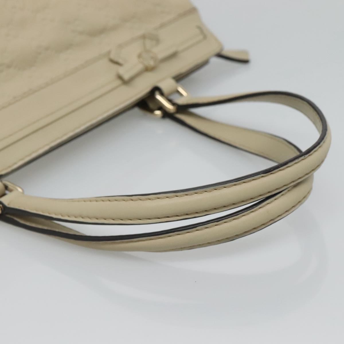 GUCCI GG Canvas Guccissima Pretty Tote Bag Leather Beige Gold 257063 Auth 129430