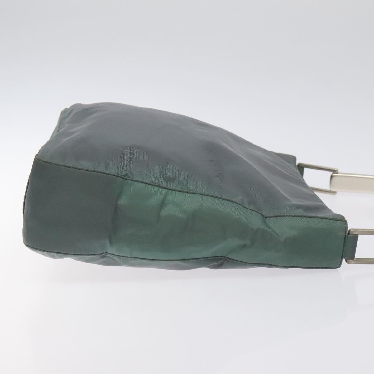 PRADA Shoulder Bag Nylon Green Silver Auth 129439