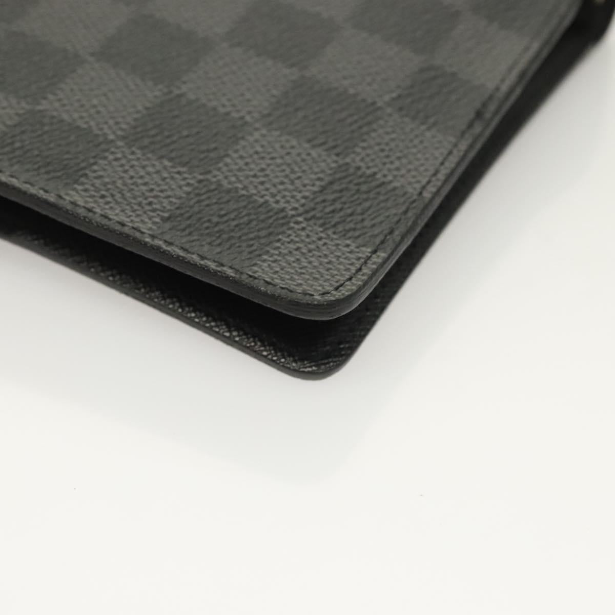 LOUIS VUITTON Damier Graphite Agenda MM Day Planner Cover R20242 LV Auth 129464