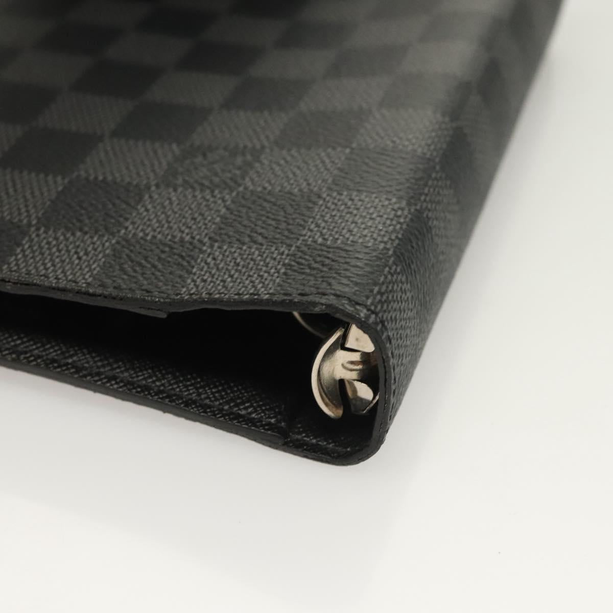 LOUIS VUITTON Damier Graphite Agenda MM Day Planner Cover R20242 LV Auth 129464