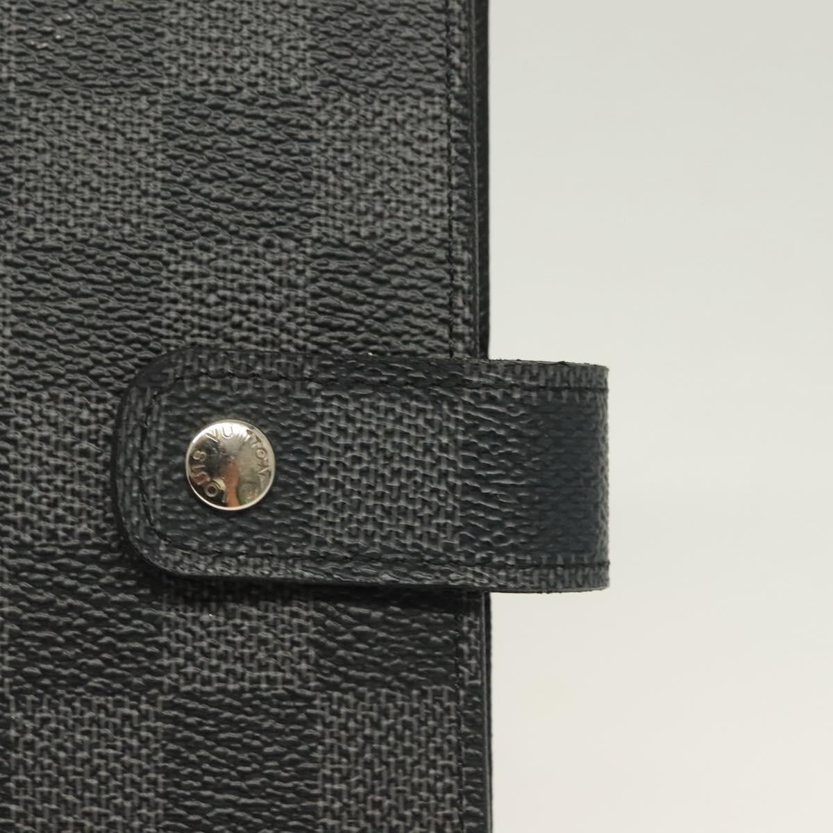 LOUIS VUITTON Damier Graphite Agenda MM Day Planner Cover R20242 LV Auth 129464