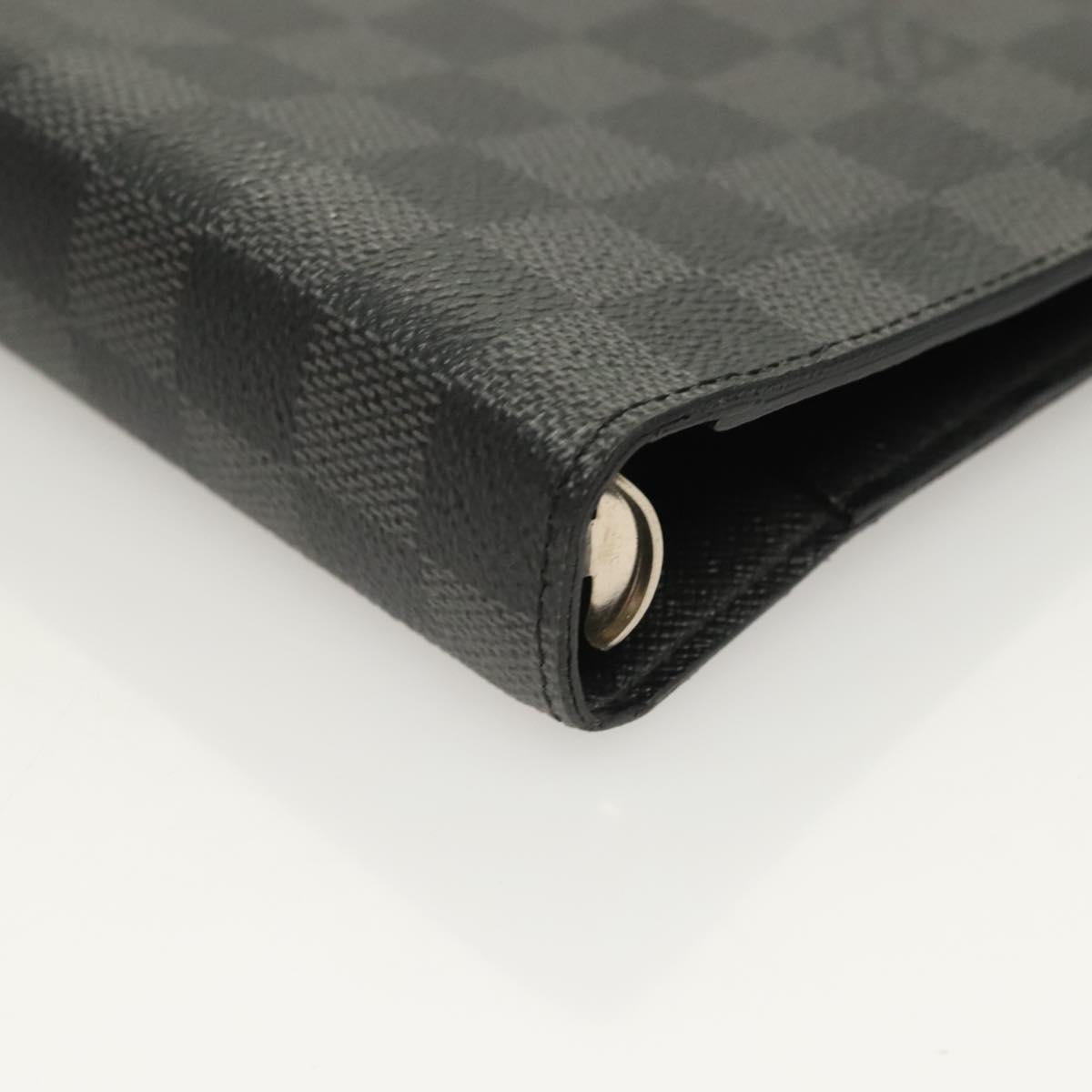 LOUIS VUITTON Damier Graphite Agenda MM Day Planner Cover R20242 LV Auth 129464