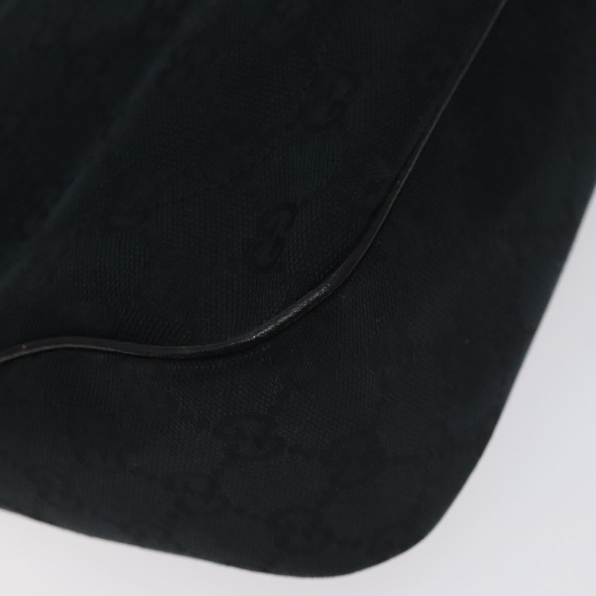 GUCCI GG Canvas Jackie Hand Bag Black Silver 145817 Auth 129466