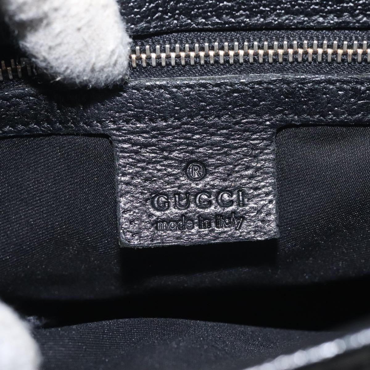 GUCCI GG Canvas Jackie Hand Bag Black Silver 145817 Auth 129466