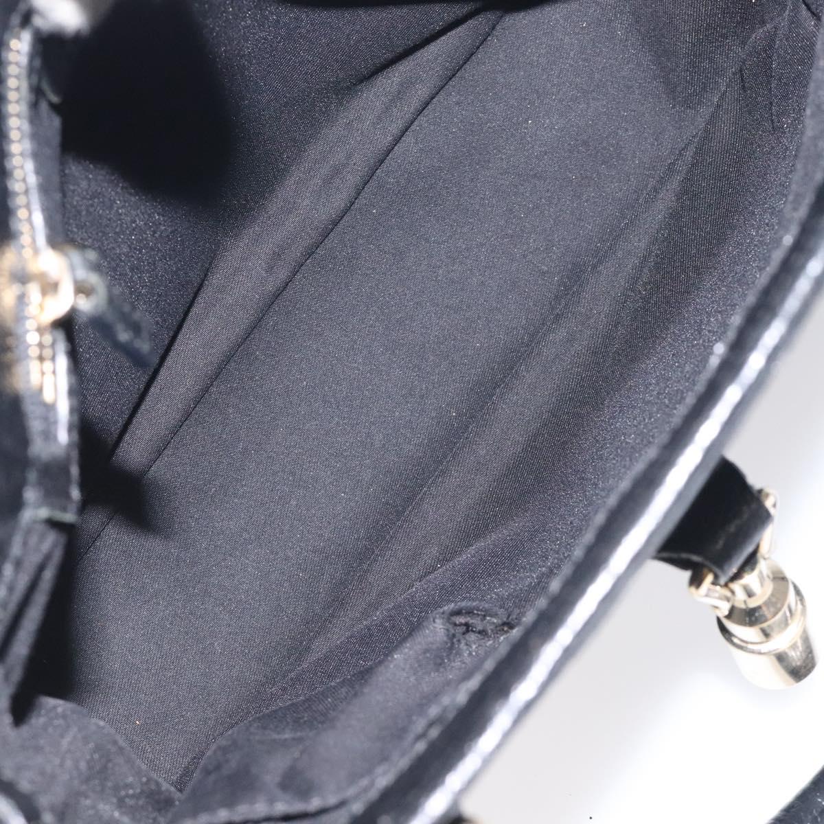 GUCCI GG Canvas Jackie Hand Bag Black Silver 145817 Auth 129466