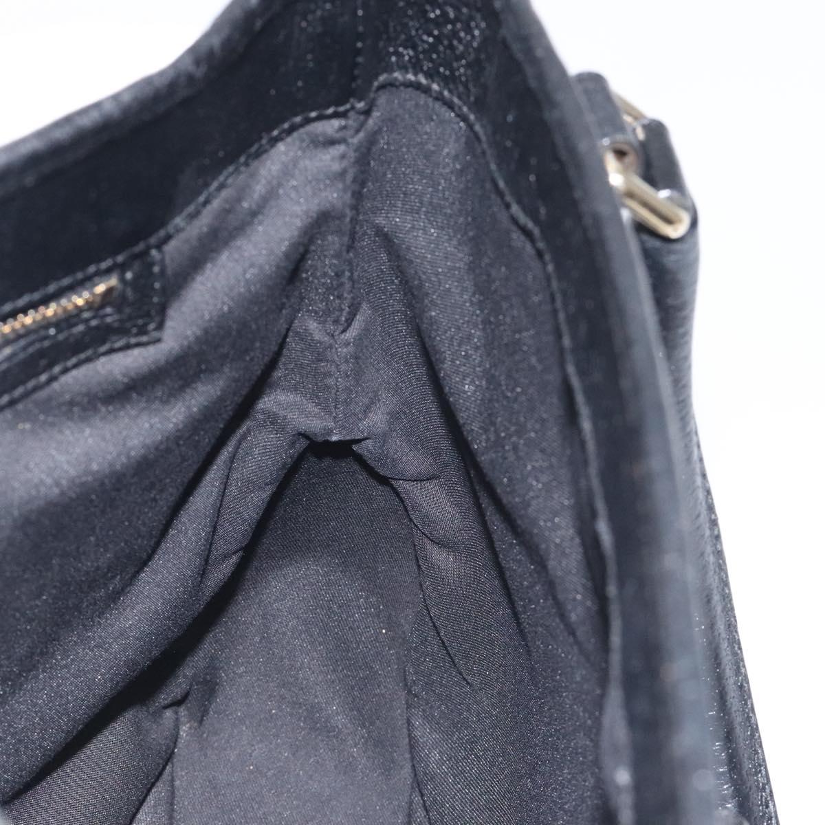 GUCCI GG Canvas Jackie Hand Bag Black Silver 145817 Auth 129466