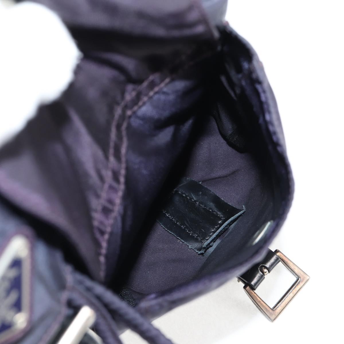 PRADA Backpack Nylon Purple Silver Auth 129478V