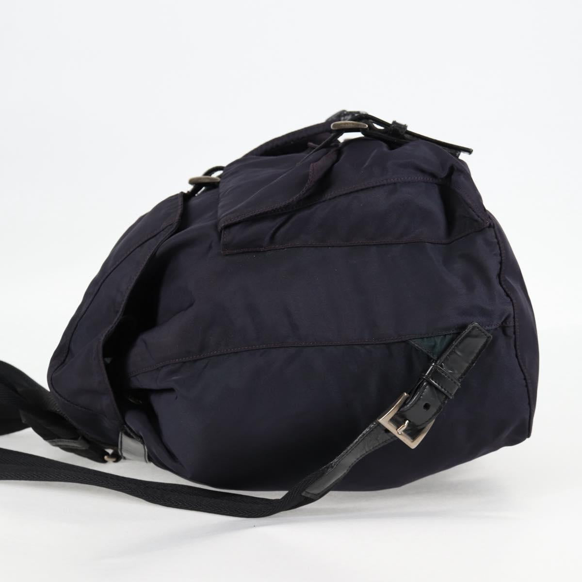 PRADA Backpack Nylon Purple Silver Auth 129478V