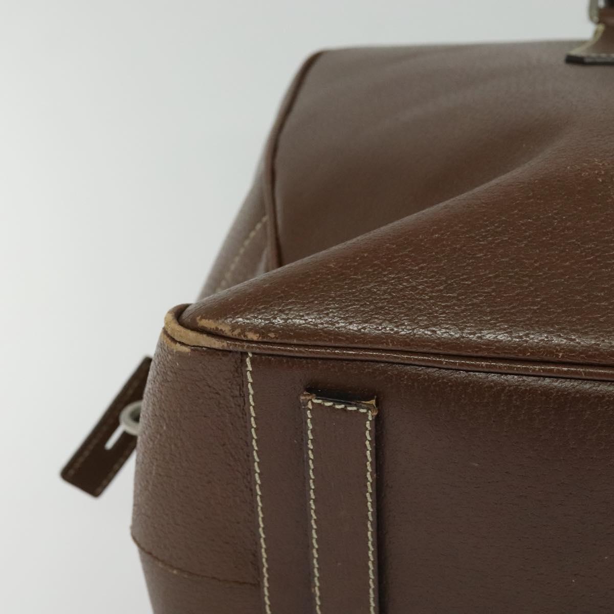 PRADA Boston Bag Leather Brown Auth 129509