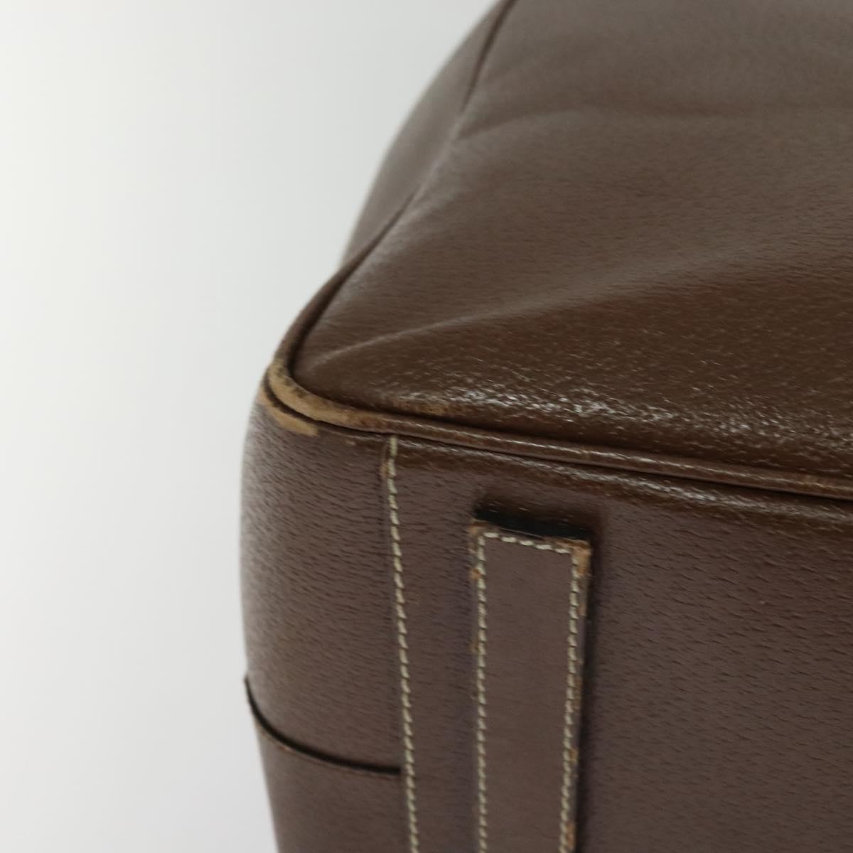 PRADA Boston Bag Leather Brown Auth 129509