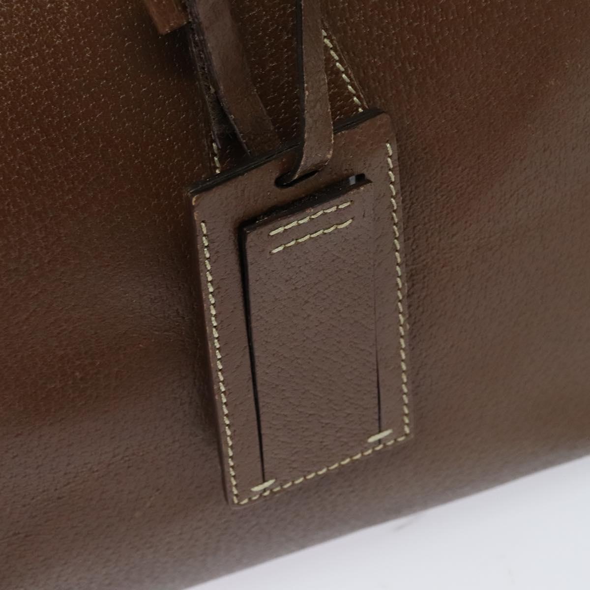 PRADA Boston Bag Leather Brown Auth 129509