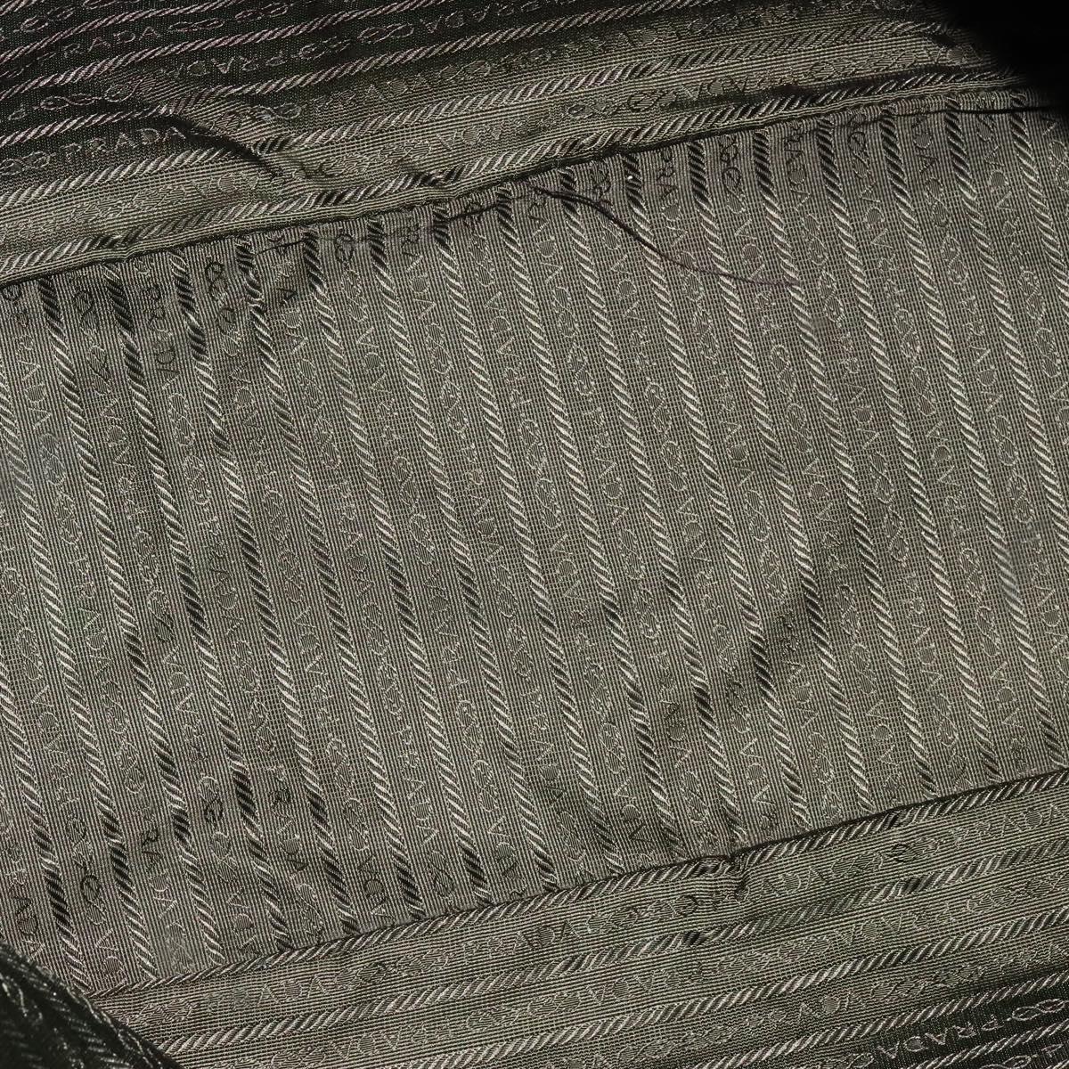 PRADA Boston Bag Leather Brown Auth 129509