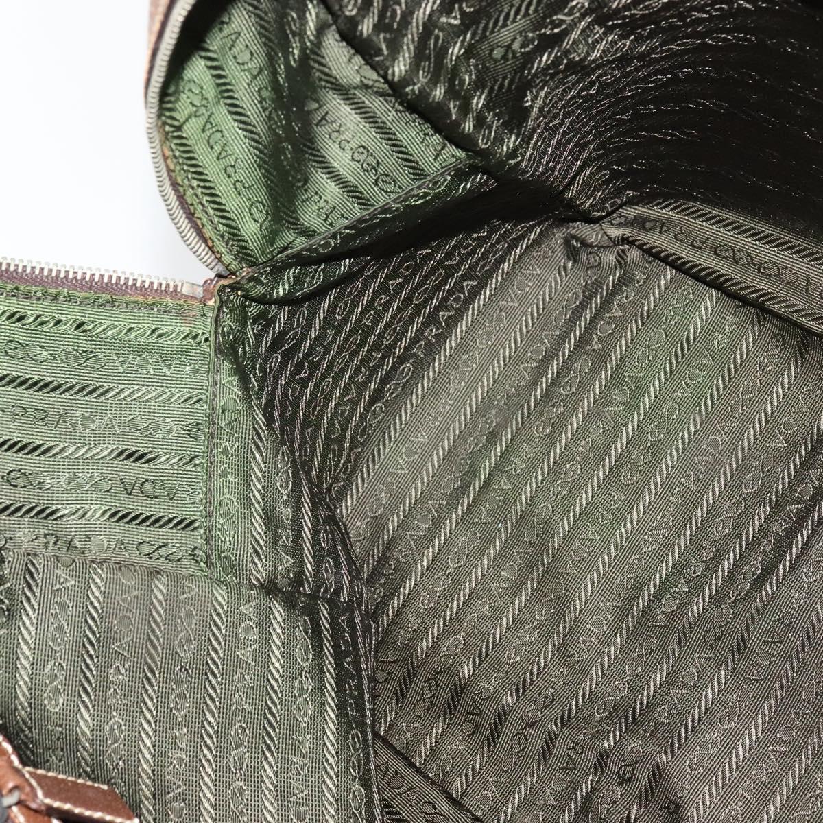 PRADA Boston Bag Leather Brown Auth 129509