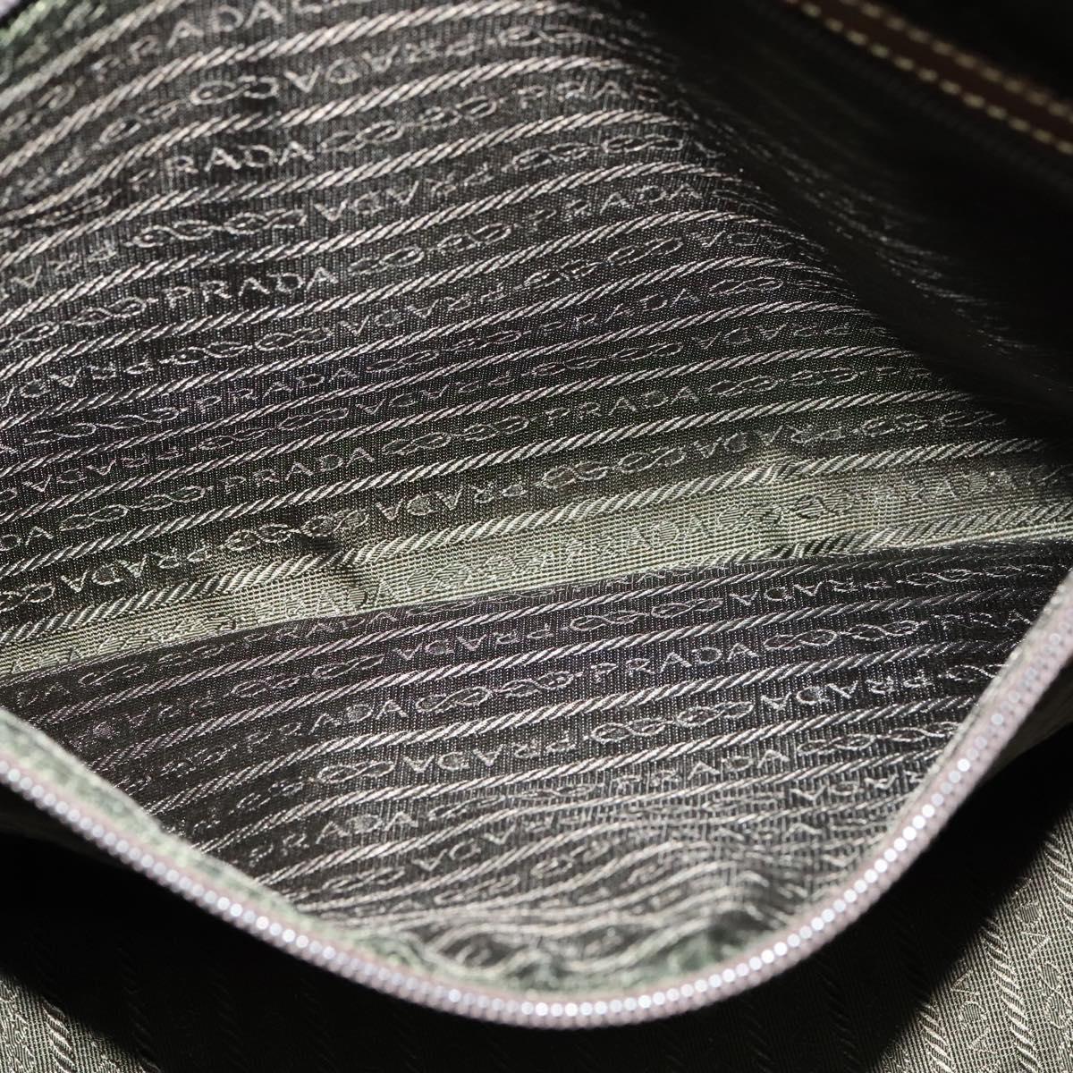 PRADA Boston Bag Leather Brown Auth 129509