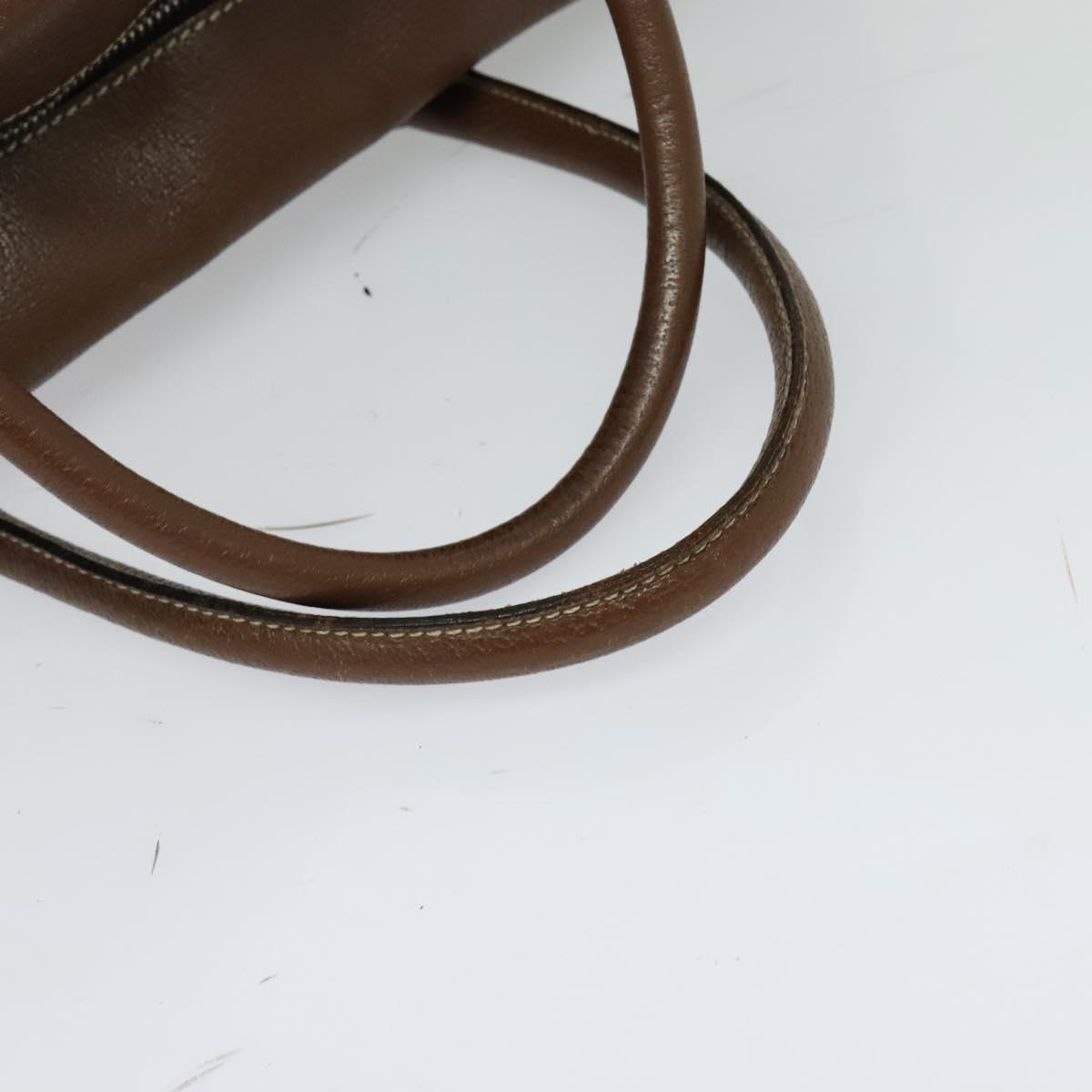 PRADA Boston Bag Leather Brown Auth 129509