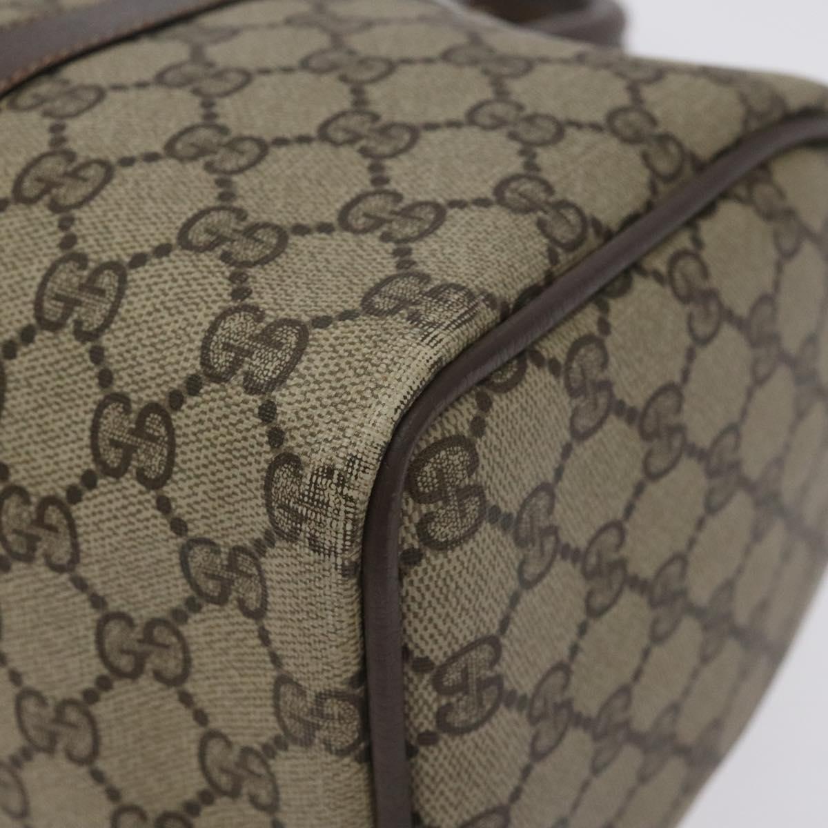 GUCCI GG Supreme Web Sherry Line Hand Bag PVC Beige Gold 40 3842 Auth 129518