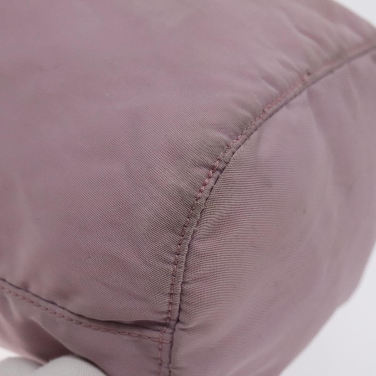 PRADA Pouch Nylon Pink Silver Auth 129576