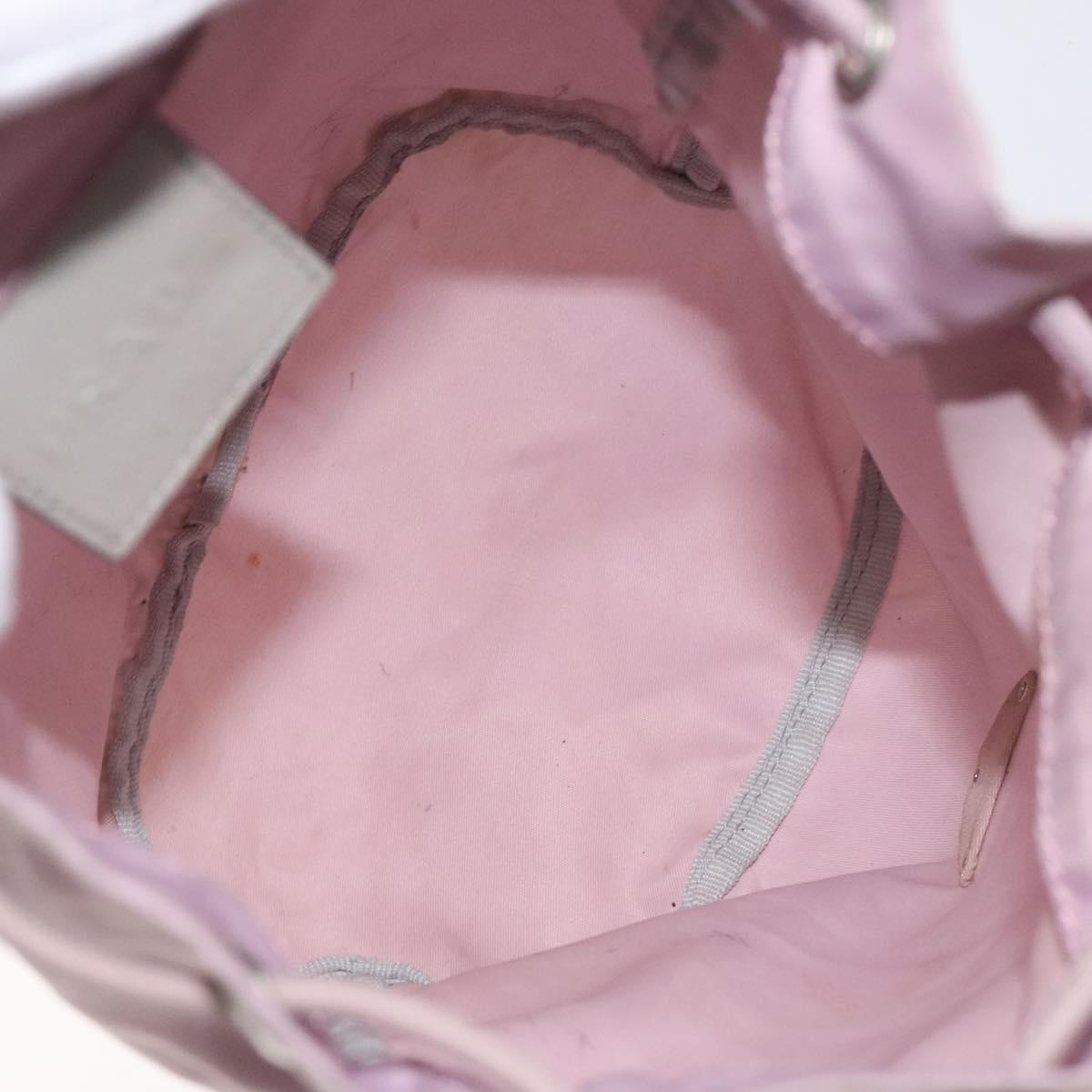PRADA Pouch Nylon Pink Silver Auth 129576