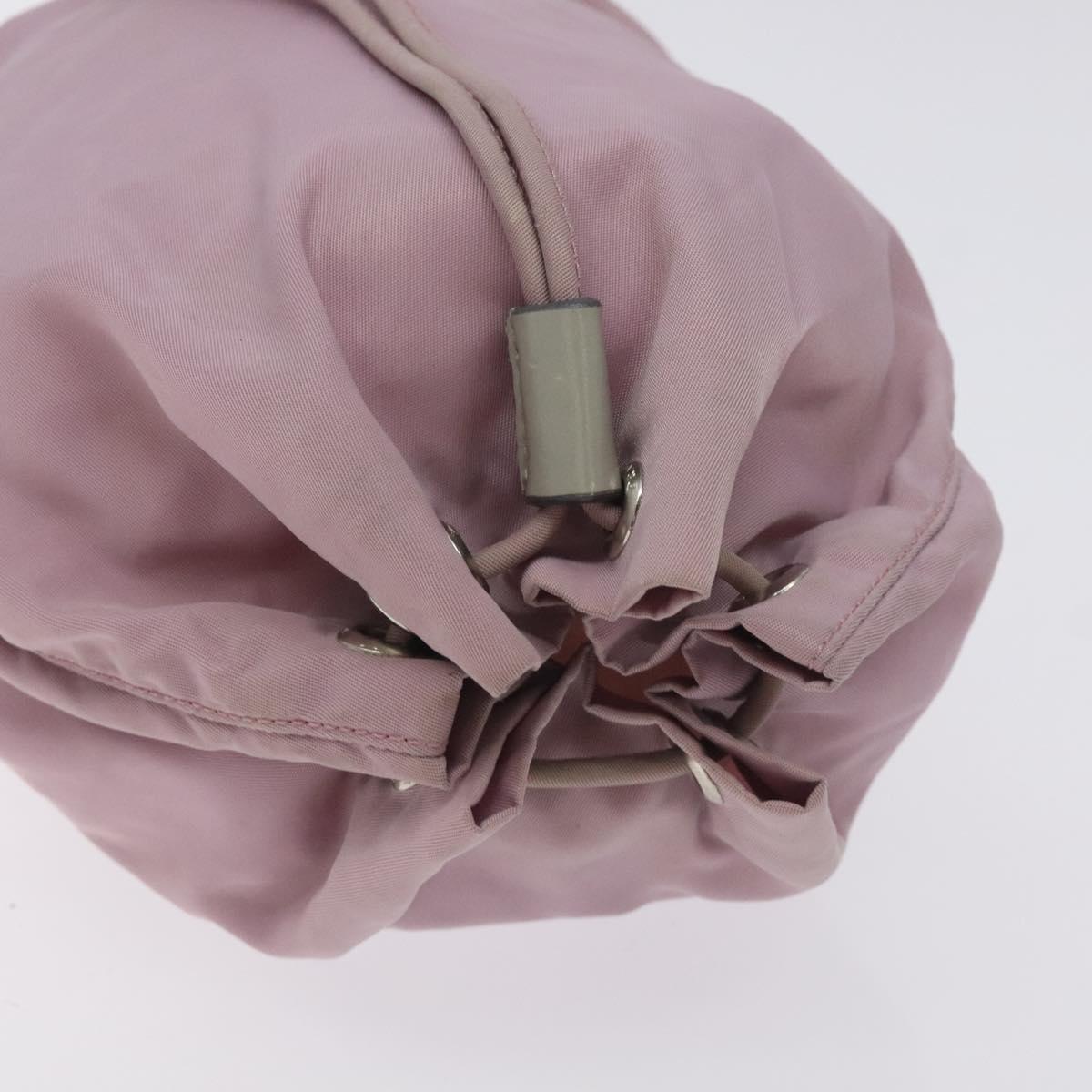 PRADA Pouch Nylon Pink Silver Auth 129576