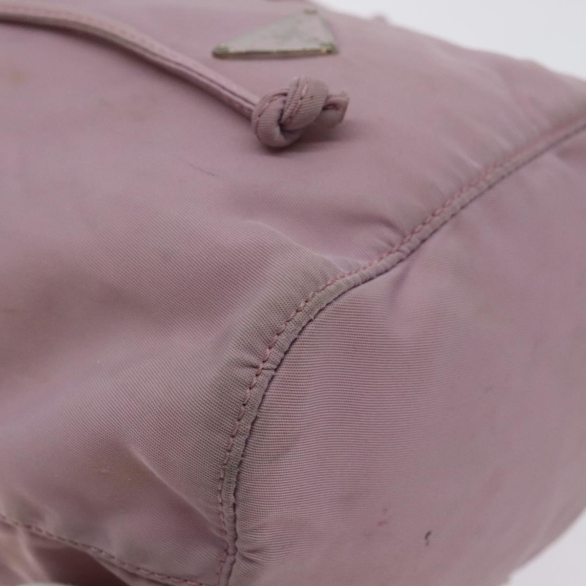PRADA Pouch Nylon Pink Silver Auth 129576