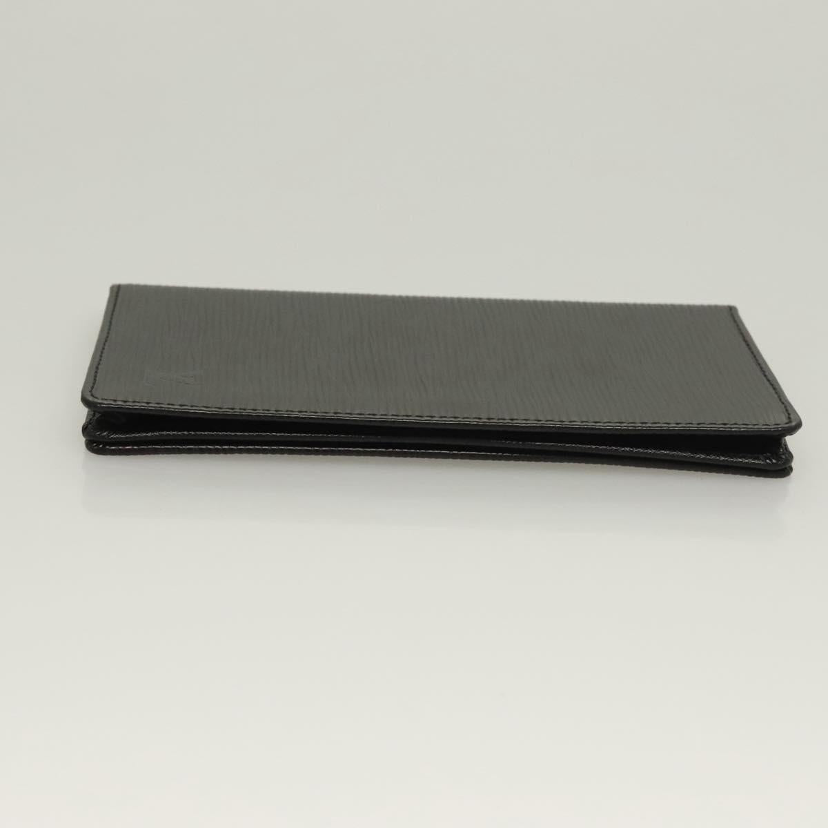 LOUIS VUITTON Epi Porte Cartes Credit Long Wallet Black M63212 LV Auth 129580