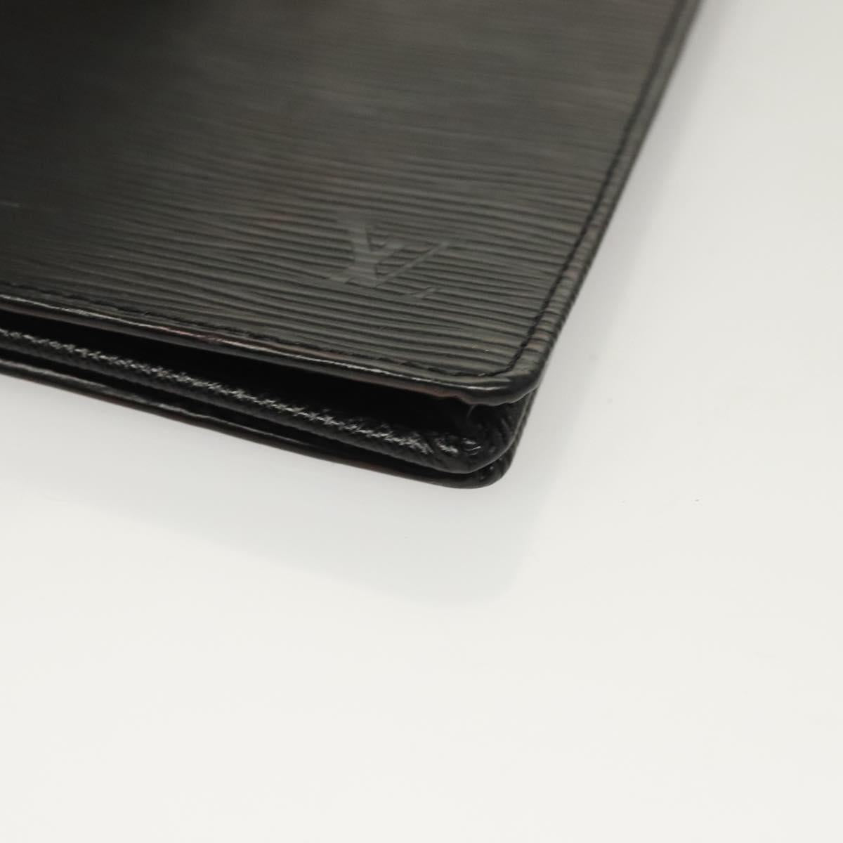 LOUIS VUITTON Epi Porte Cartes Credit Long Wallet Black M63212 LV Auth 129580