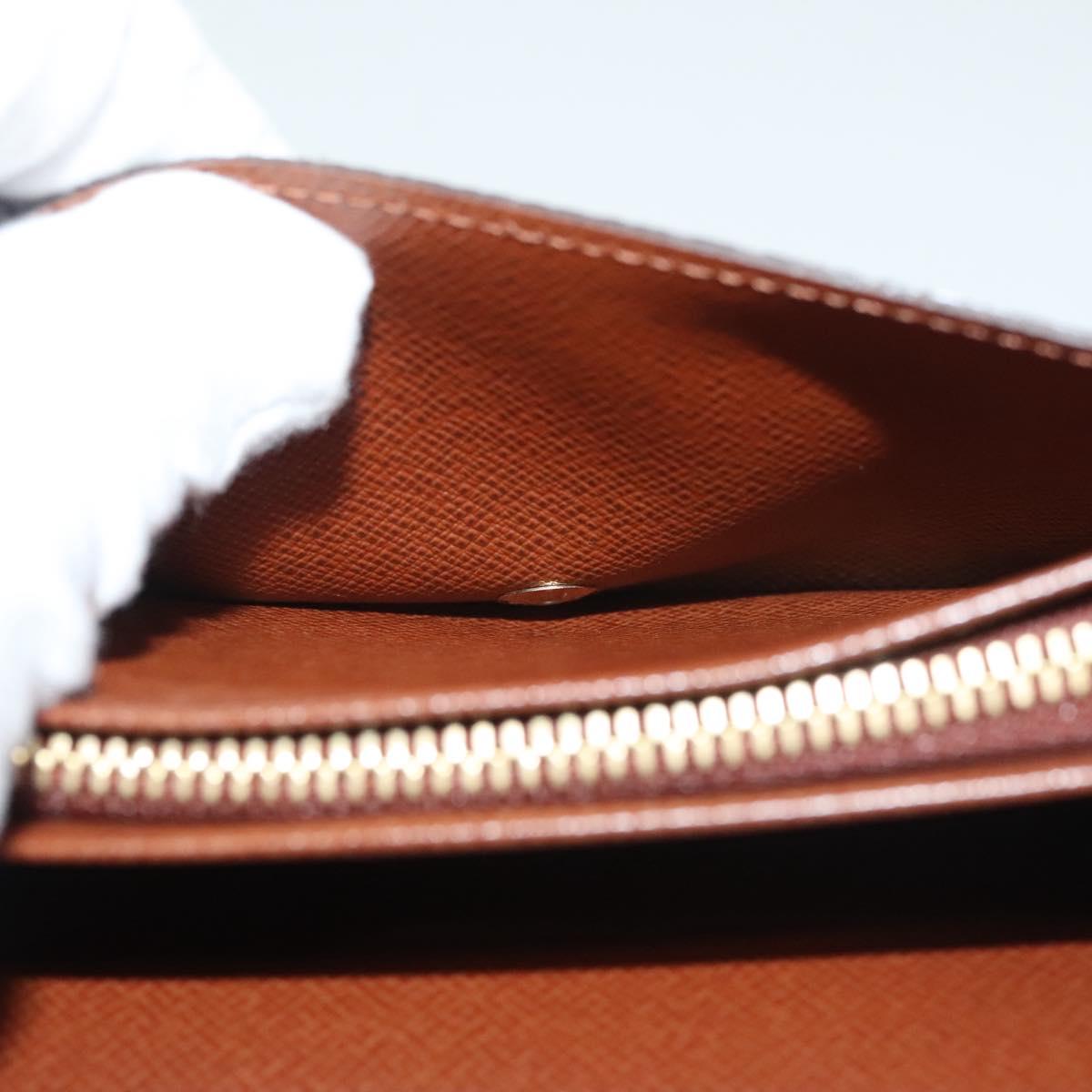 LOUIS VUITTON Monogram Porte Monnaie Billets Tresor Wallet M61730 Auth 129581