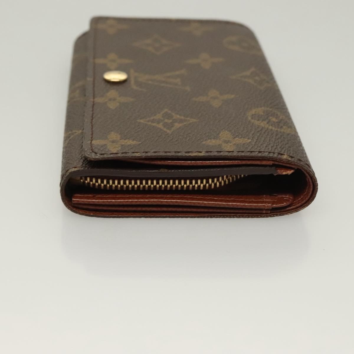 LOUIS VUITTON Monogram Porte Monnaie Billets Tresor Wallet M61730 Auth 129581