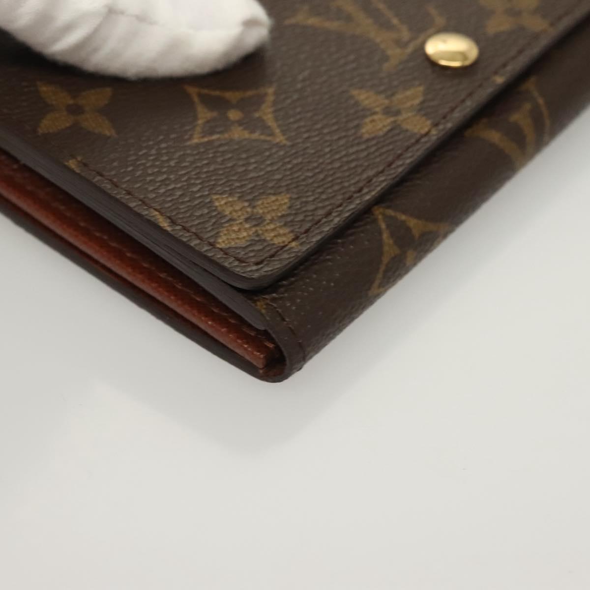 LOUIS VUITTON Monogram Porte Monnaie Billets Tresor Wallet M61730 Auth 129581