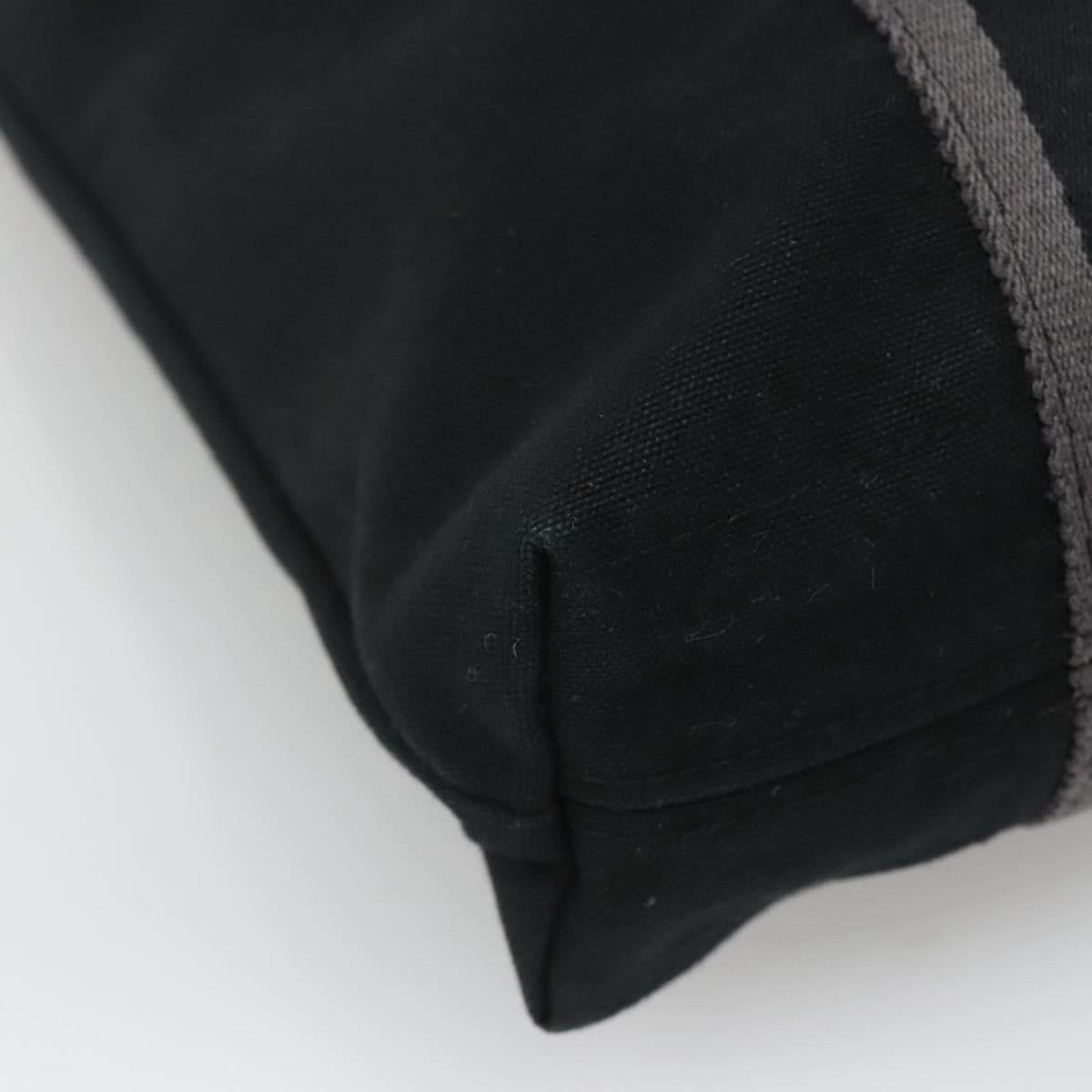 HERMES Fourre Tout Cabas Tote Bag Canvas Black Auth 129600