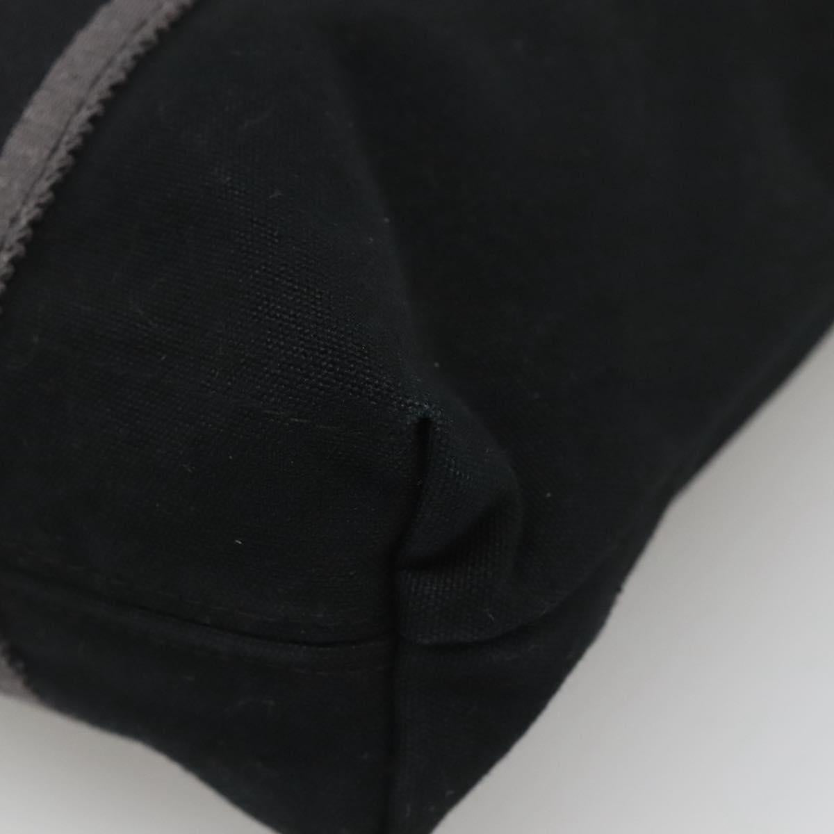 HERMES Fourre Tout Cabas Tote Bag Canvas Black Auth 129600