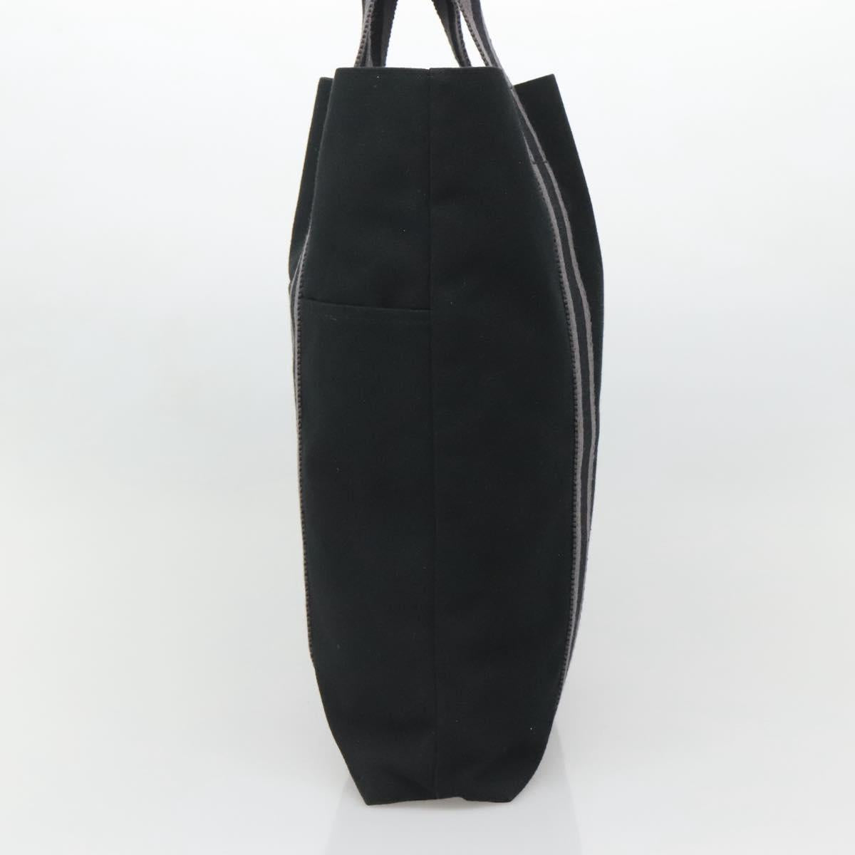 HERMES Fourre Tout Cabas Tote Bag Canvas Black Auth 129600