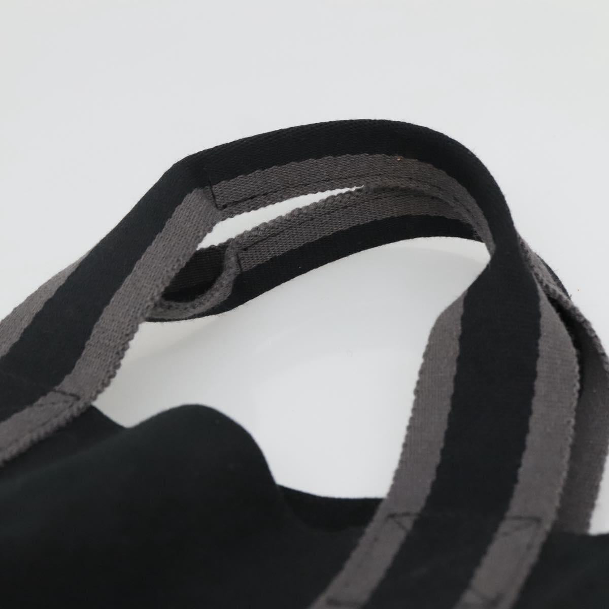 HERMES Fourre Tout Cabas Tote Bag Canvas Black Auth 129600