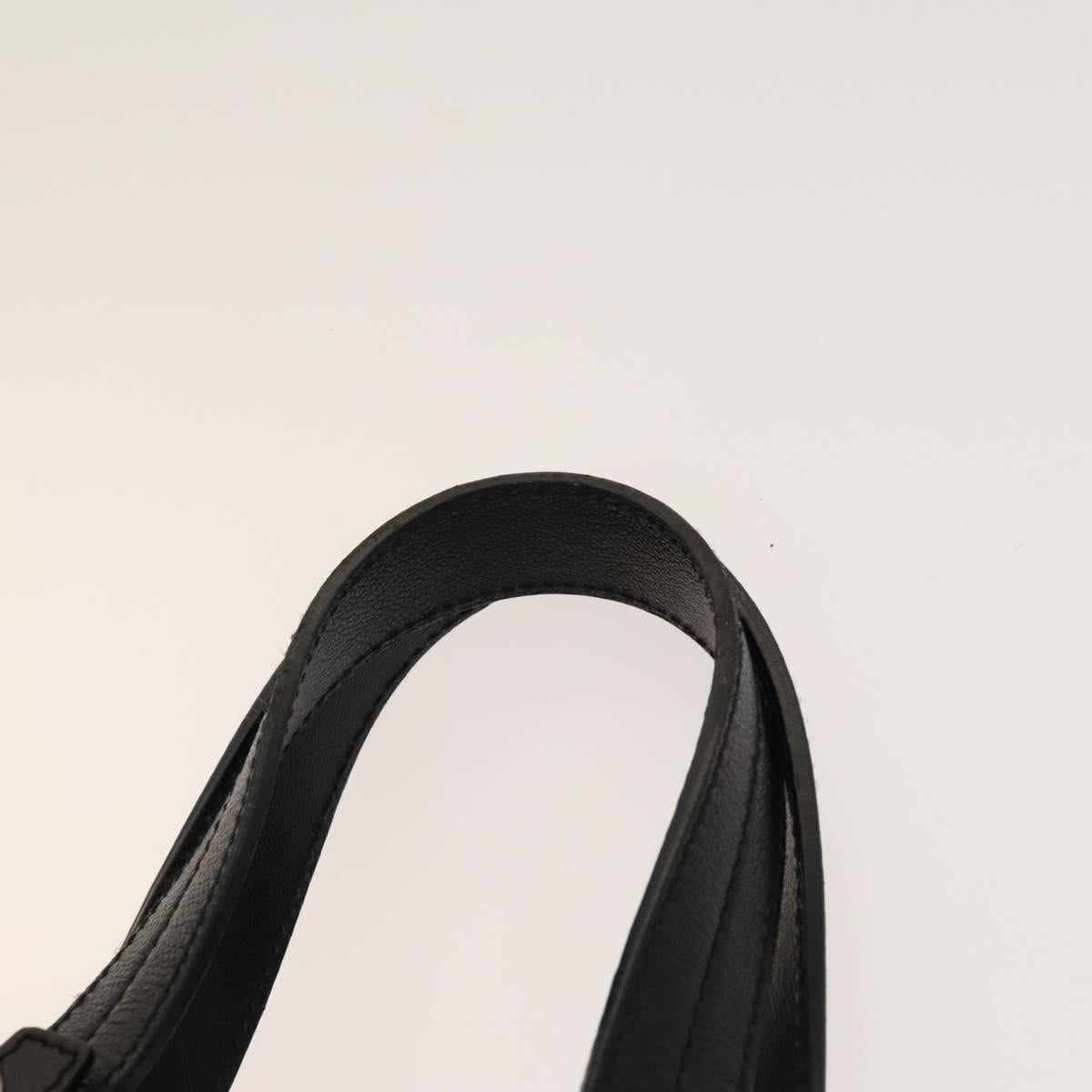 CHANEL Paris Biarritz Tote Bag Coated Canvas Black Silver CC Auth 129603