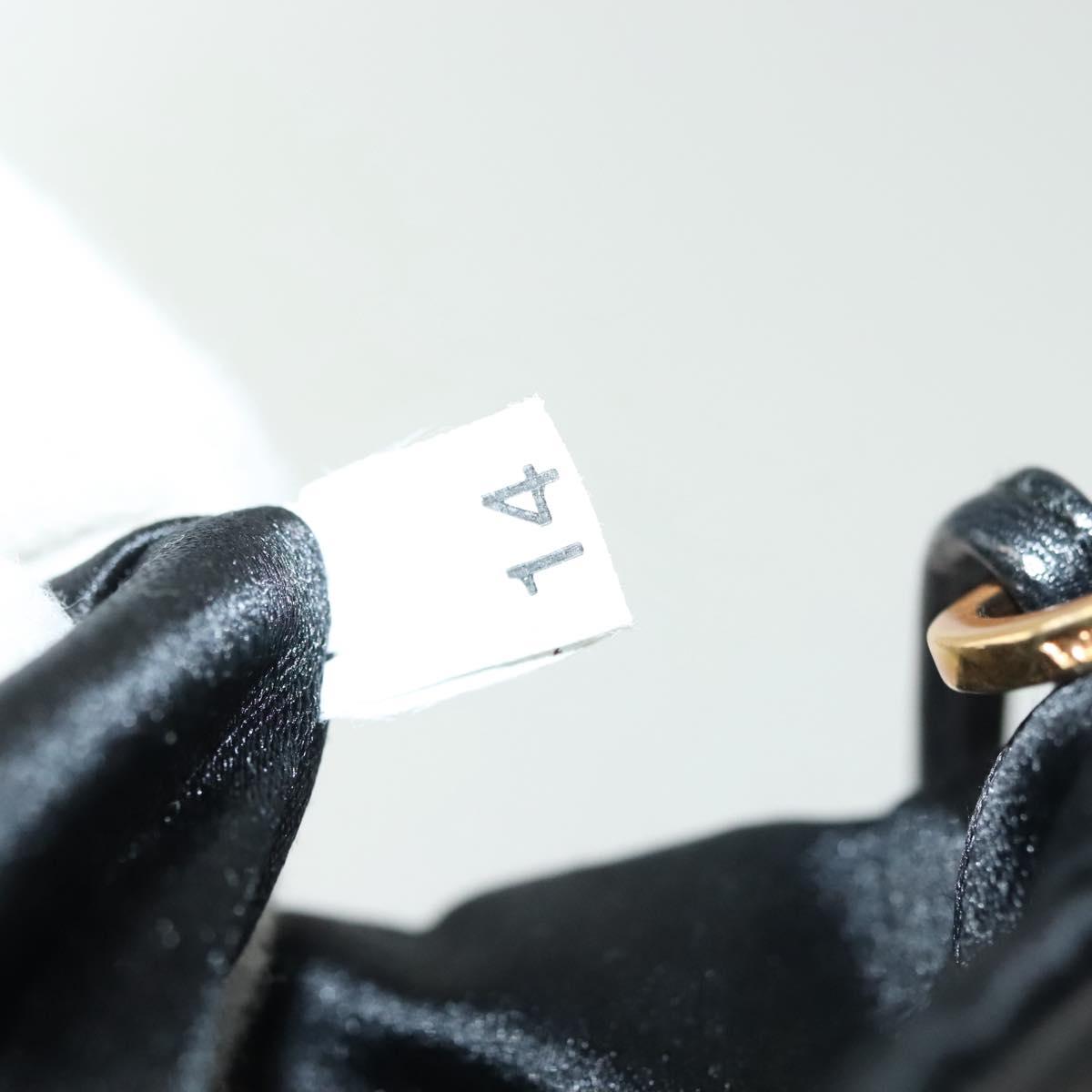 PRADA Chain Shoulder Bag Leather Black Gold Auth 129605