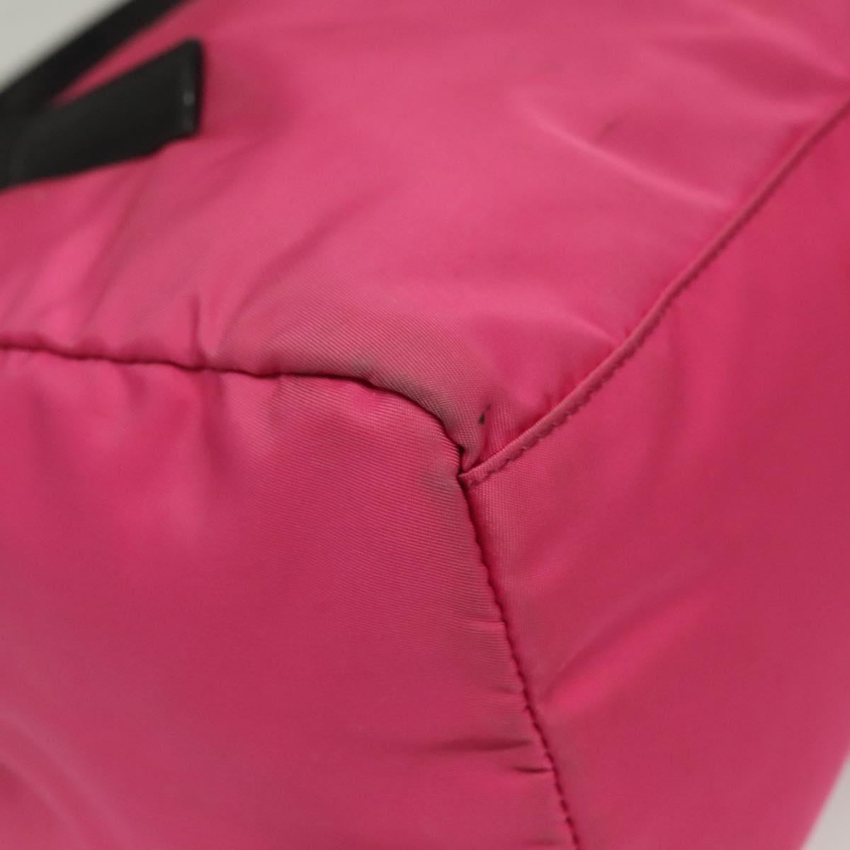 PRADA Shoulder Bag Nylon Pink Silver Auth 129631