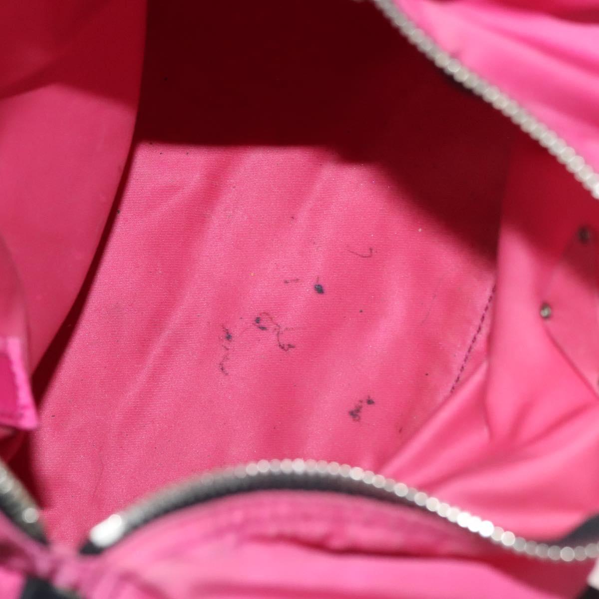 PRADA Shoulder Bag Nylon Pink Silver Auth 129631