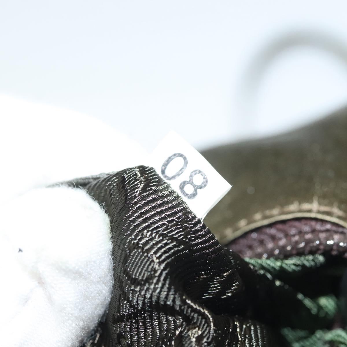 PRADA Shoulder Bag Satin Green Silver Auth 129632