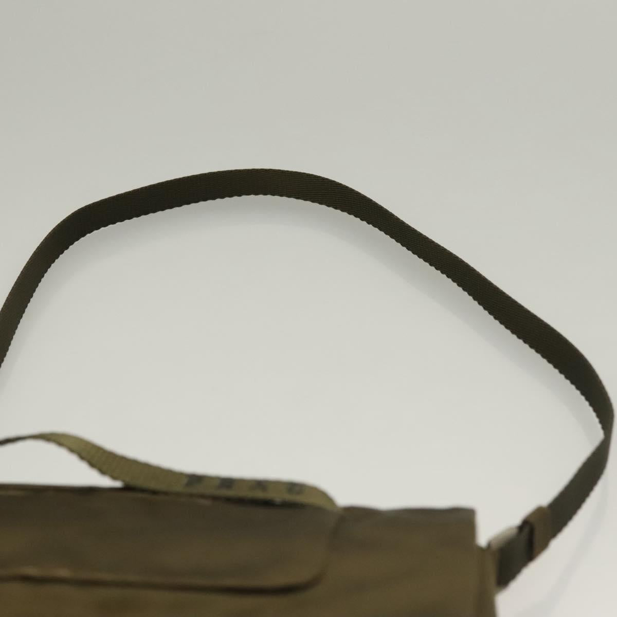 PRADA Shoulder Bag Satin Green Silver Auth 129632