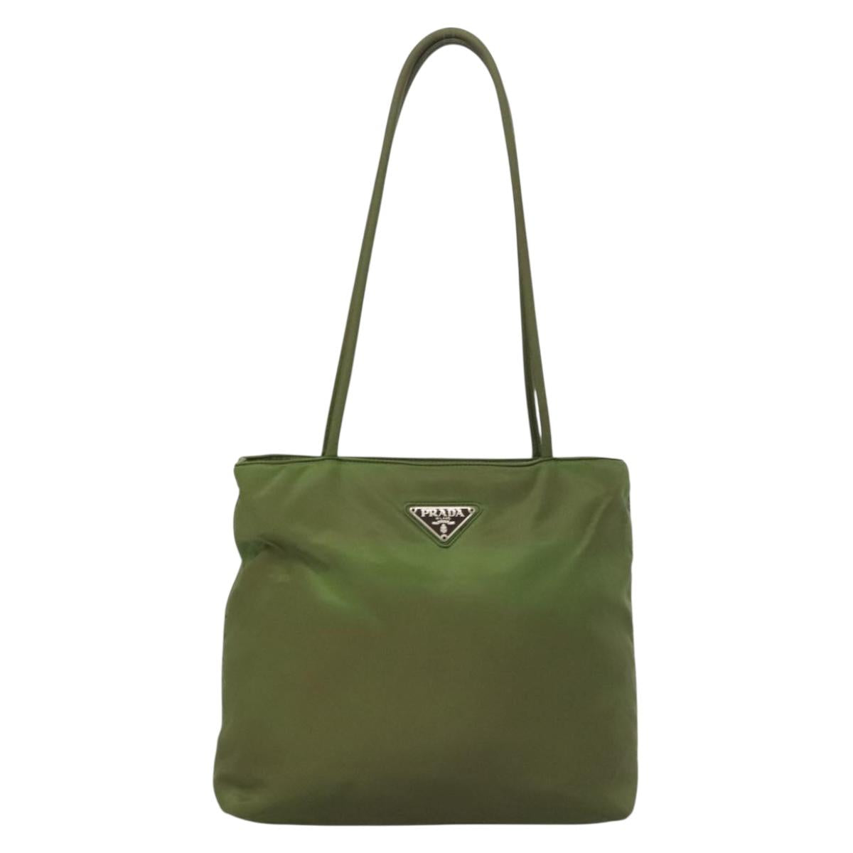 PRADA Tote Bag Nylon Green Auth 129642