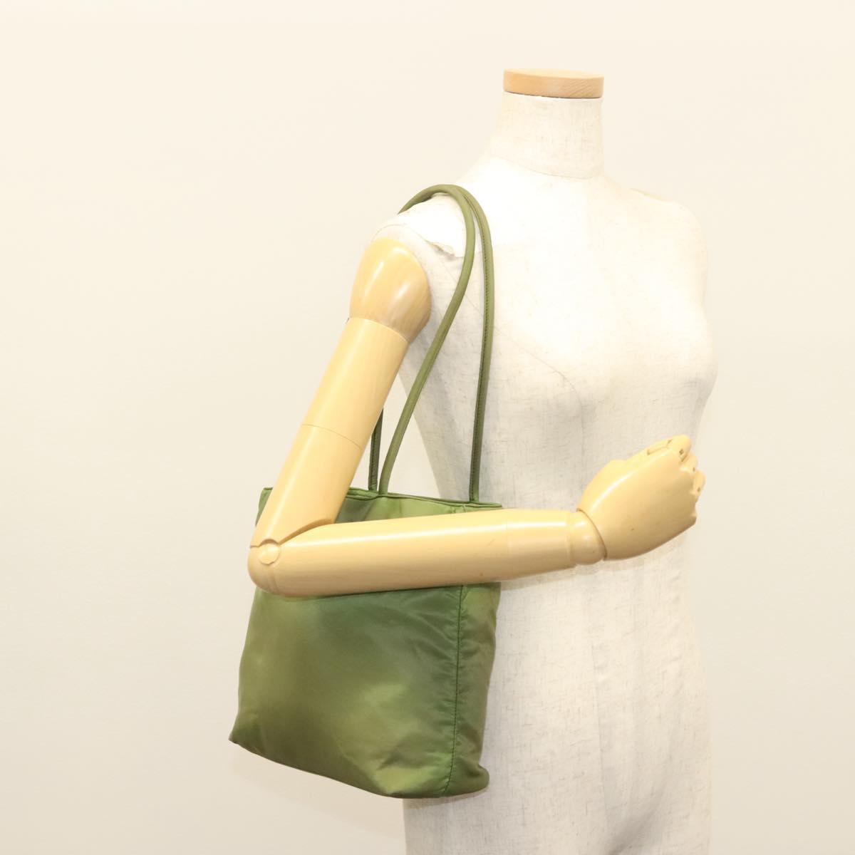PRADA Tote Bag Nylon Green Auth 129642