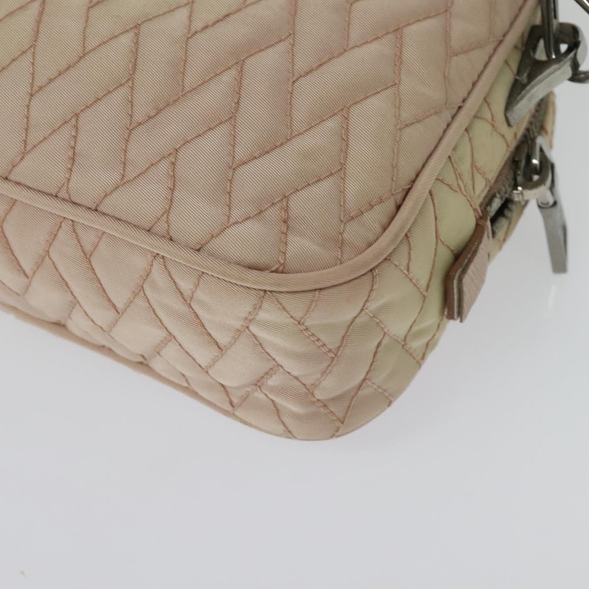 PRADA Chain Shoulder Bag Nylon 2way Pink Silver Auth 129644